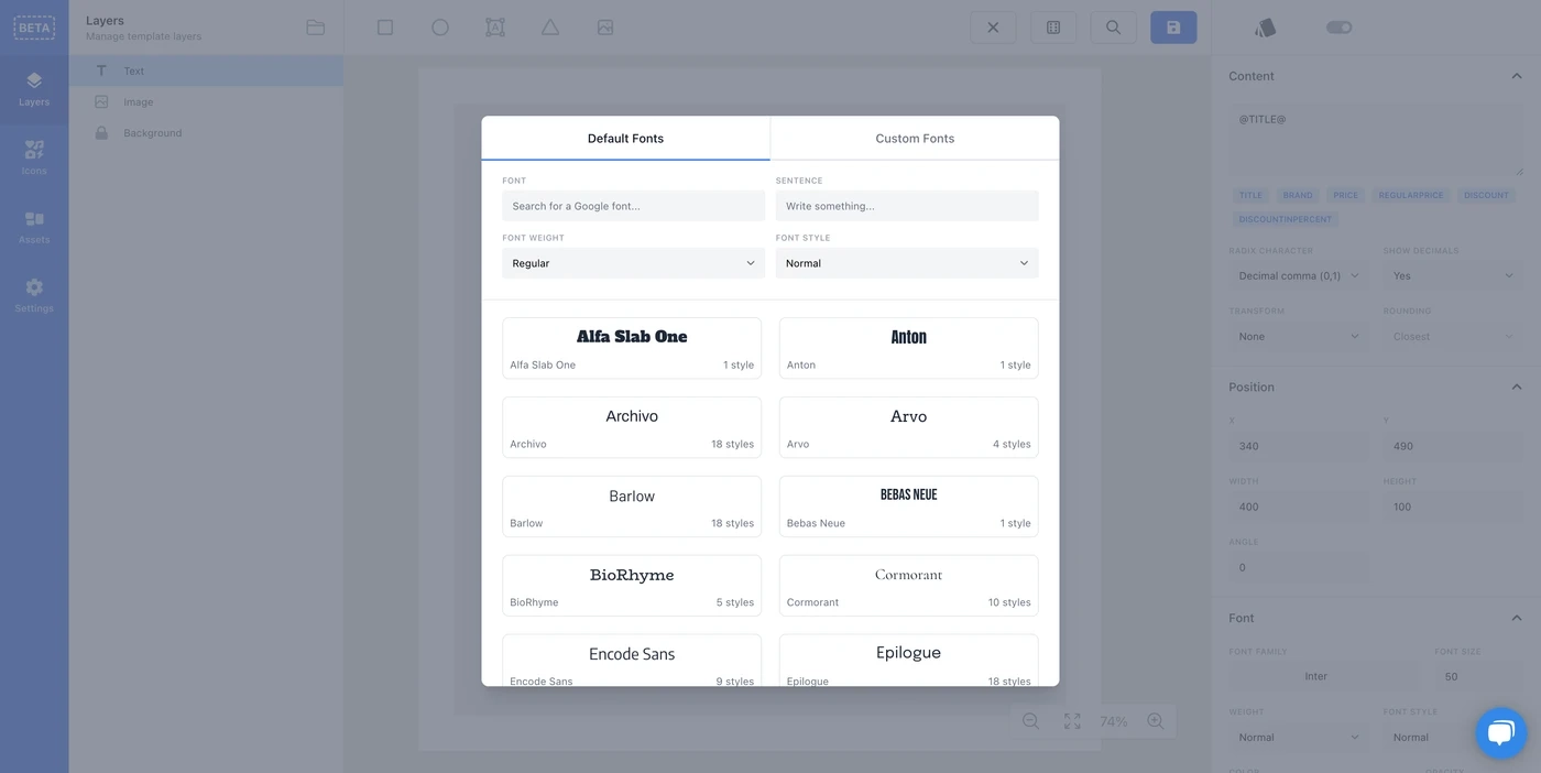 New font view