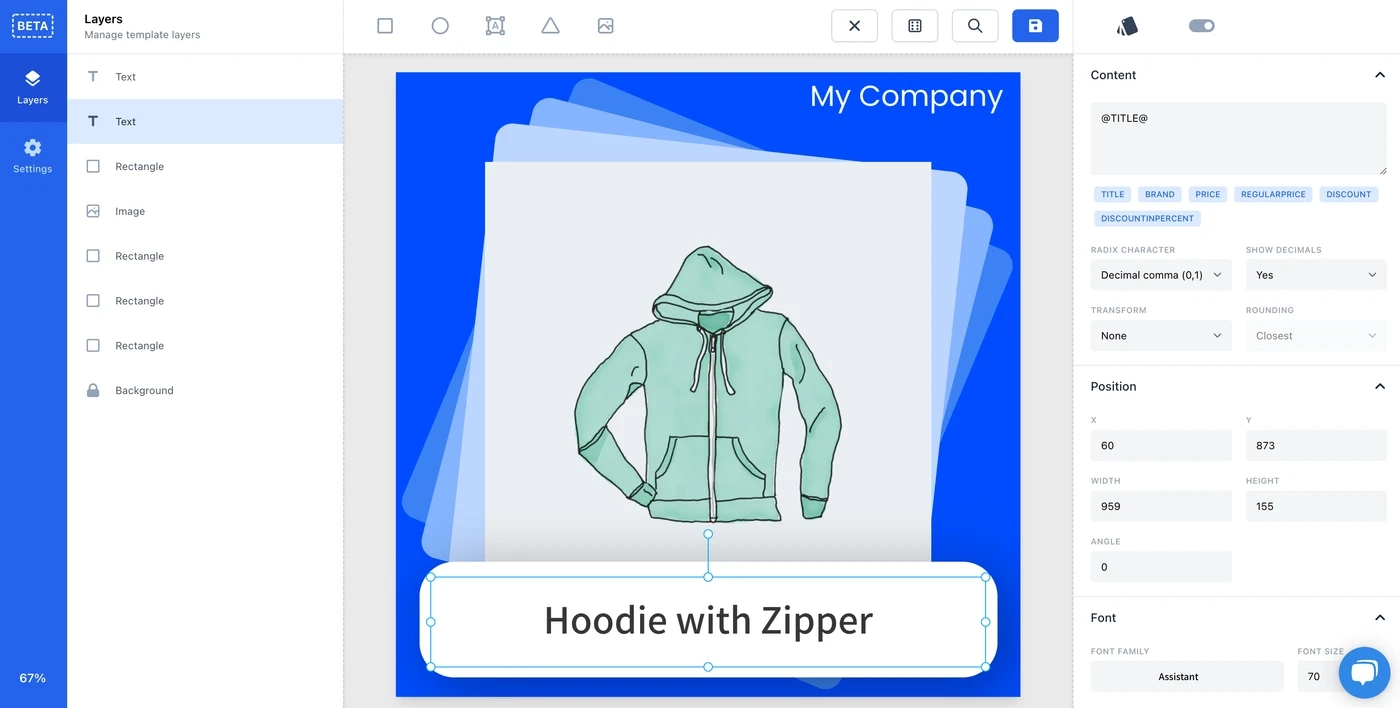 Image transformations editor